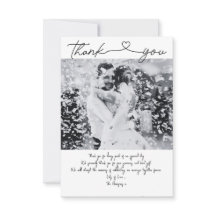 Minimalistische Hochzeit Dankeschön-Karte mit Foto