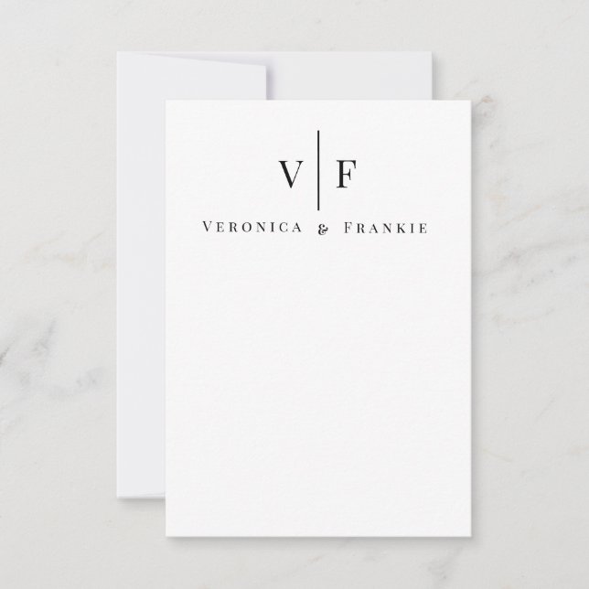 Minimalistische Hochzeit Dankeschön Karten (Vorderseite)