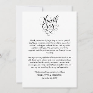 Minimalistische Hochzeit Dankeskarte