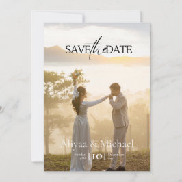 Minimalistische Hochzeit Datum speichern Einladung