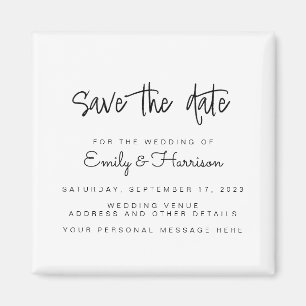 Minimalistische Hochzeit Datum speichern Magnet
