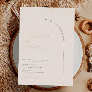 Minimalistische Hochzeit der modernen Arche Folieneinladung