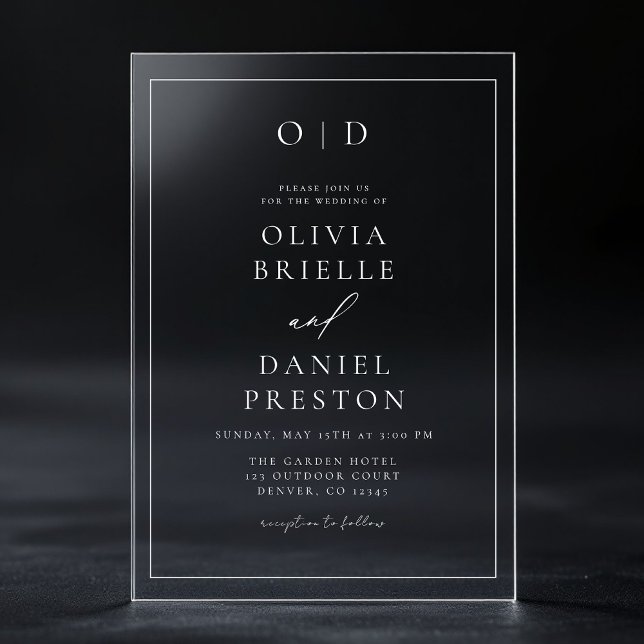 Minimalistische Hochzeit der modernen Kalligrafie Acryleinladungen (Von Creator hochgeladen)