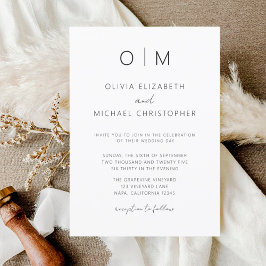 Minimalistische Hochzeit der modernen Kalligrafie Einladung