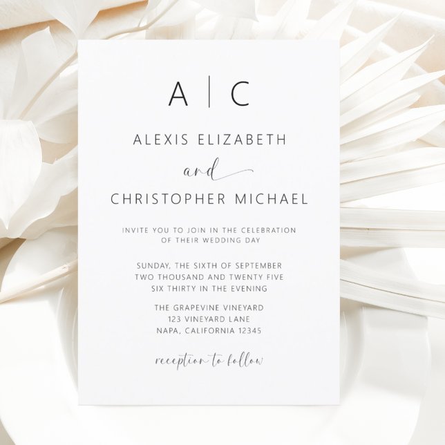 Minimalistische Hochzeit der modernen Kalligrafie Einladung (Von Creator hochgeladen)