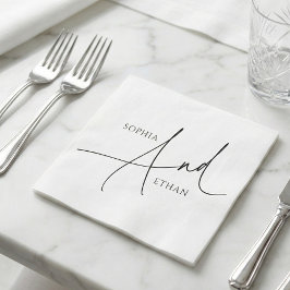Minimalistische Hochzeit der modernen Kalligrafie Serviette