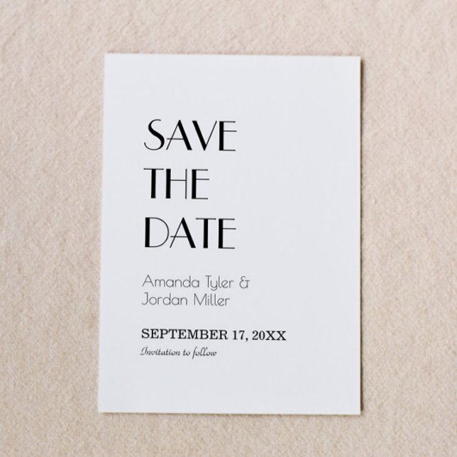 Minimalistische Hochzeit der Modernen Kunst Save The Date (Von Creator hochgeladen)