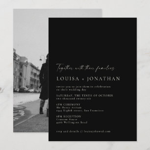 Minimalistische Hochzeit des Fotos mit moderner Sc Einladung