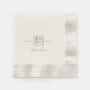 Minimalistische Hochzeit des modernen Chinesen Serviette