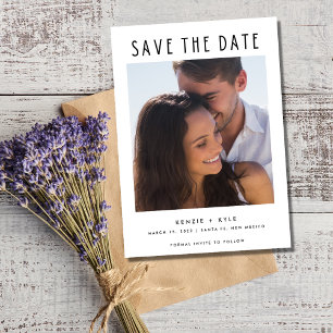 Minimalistische Hochzeit des modernen Fotos Save The Date