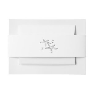 Minimalistische Hochzeit des Starfish Beach Monogr Einladungsbanderole