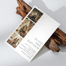 Minimalistische Hochzeit | Drei Foto sauber Einladung