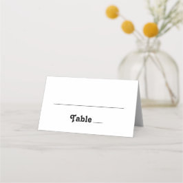 Minimalistische Hochzeit | Einfach Saubere Schwarz Platzkarte