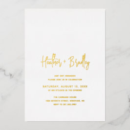 Minimalistische Hochzeit Folieneinladung