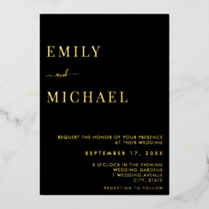 Minimalistische Hochzeit Folieneinladung