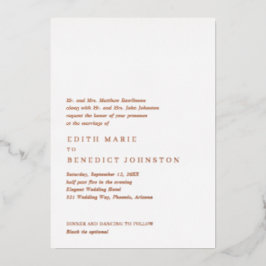 Minimalistische Hochzeit Folieneinladung