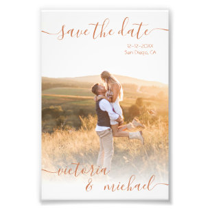 Minimalistische Hochzeit Foto Save the Date