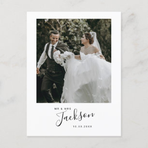 Minimalistische Hochzeit Foto Vielen Dank Postkart Postkarte