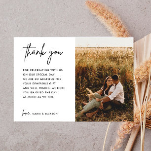 Minimalistische Hochzeit Foto Vielen Dank Postkart Postkarte