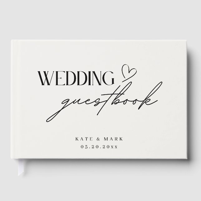 Minimalistische Hochzeit Gästebuch (Vorderseite)