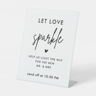 Minimalistische Hochzeit Gelassen Liebe Sparkle ab Sockelschild