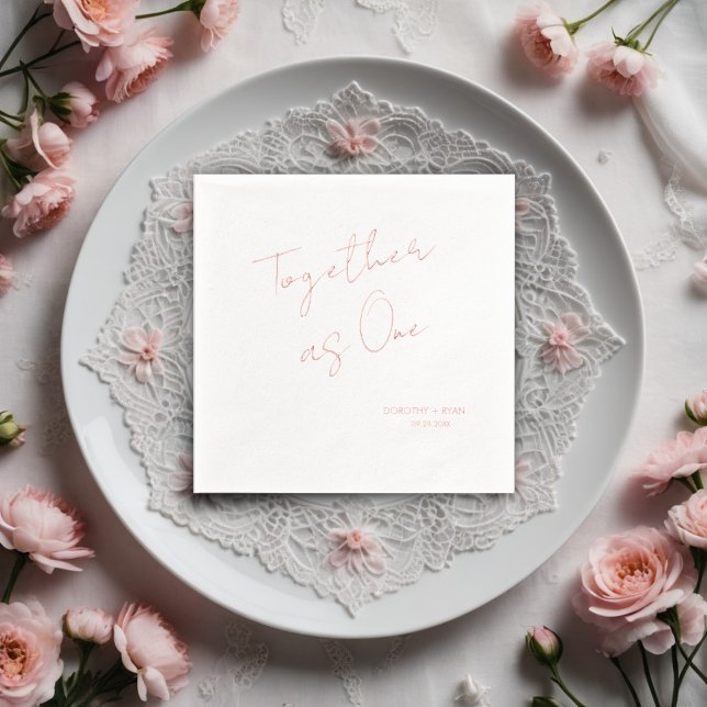 Minimalistische Hochzeit "Gemeinsam als eins" Servietten Mit Folie (Von Creator hochgeladen)