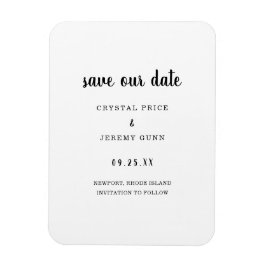 Minimalistische Hochzeit gerettet Datum Datum Datu Magnet