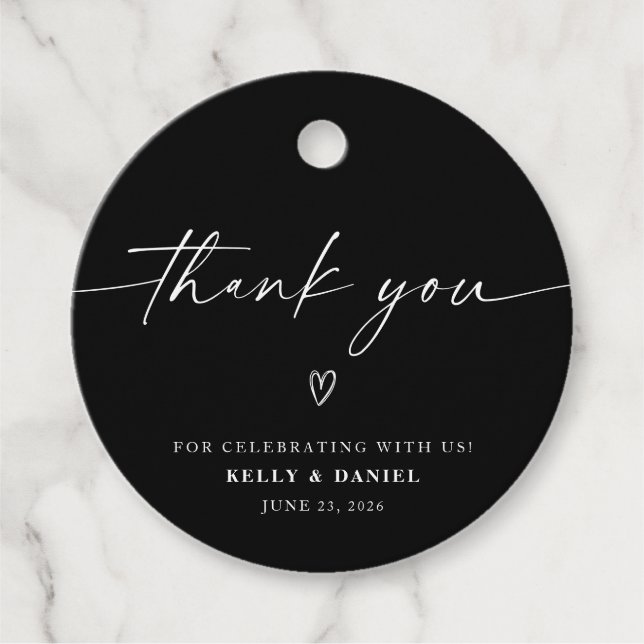 Minimalistische Hochzeit Geschenkanhänger (Vorderseite)