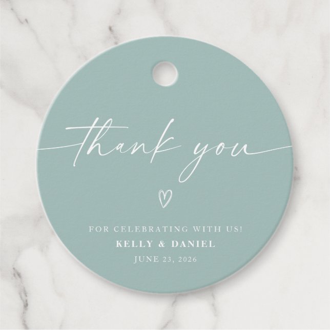Minimalistische Hochzeit Geschenkanhänger (Vorderseite)