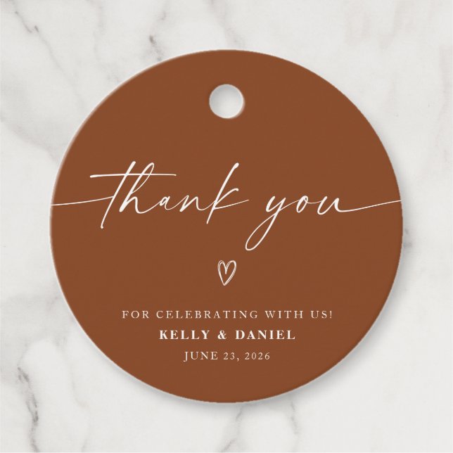 Minimalistische Hochzeit Geschenkanhänger (Vorderseite)