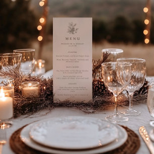 Minimalistische Hochzeit im Herbst Acorns & Pineco Menükarte