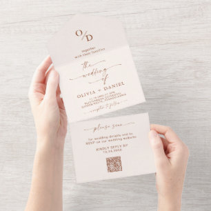 Minimalistische Hochzeit in einer Einladung