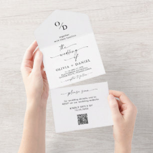 Minimalistische Hochzeit in einer Einladung