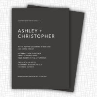 Minimalistische Hochzeit in geordneter Dark Slate