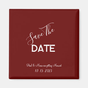 Minimalistische Hochzeit in Rot und Weiß speichern Magnet