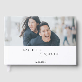 Minimalistische Hochzeit Individuelles Foto Einfac Gästebuch