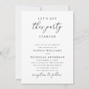 Minimalistische Hochzeit Lass uns diese Party st Einladung