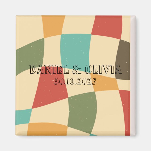 Minimalistische Hochzeit Magnet (Vorne)