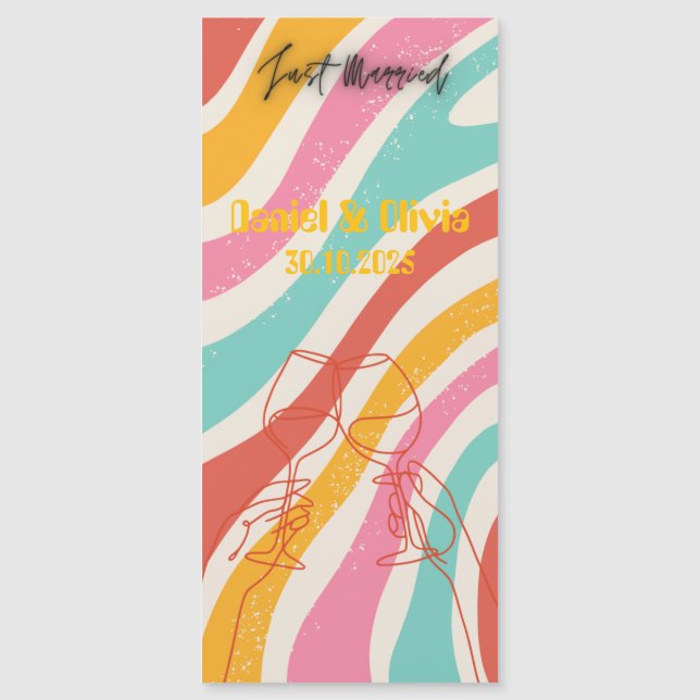 Minimalistische Hochzeit Magnetkarte (Vorderseite)