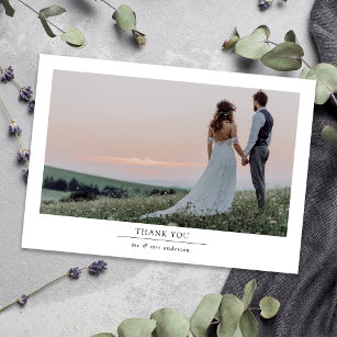 Minimalistische Hochzeit mit 2 Fotos Dankeskarte