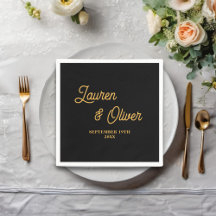 Minimalistische Hochzeit mit Black Gold Script
