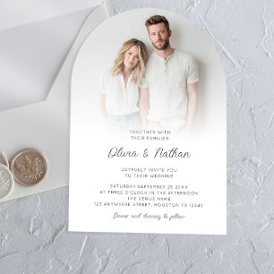 Minimalistische Hochzeit mit elegantem Foto Acryleinladungen