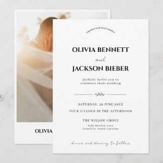 Minimalistische Hochzeit mit eleganter moderner Ty Einladung