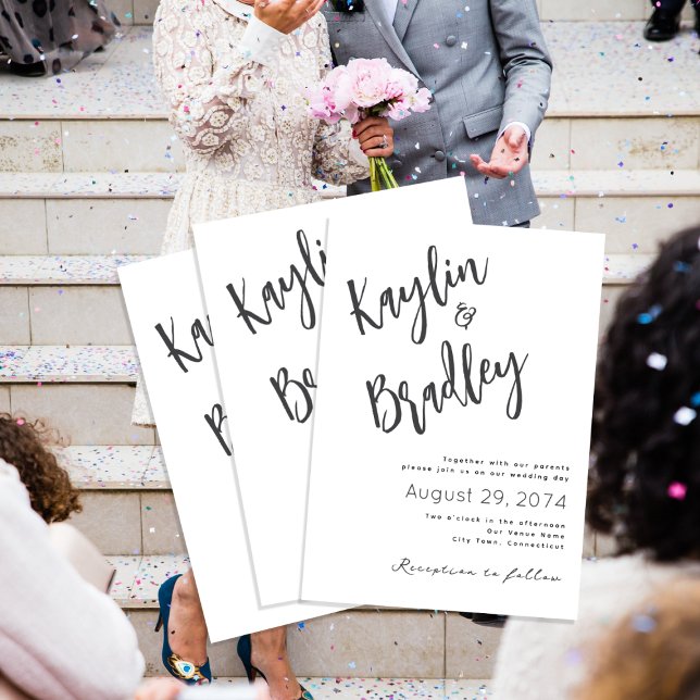 Minimalistische Hochzeit mit Eltern Einladung (Von Creator hochgeladen)