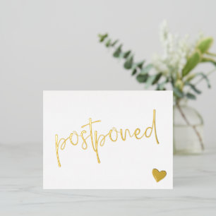 Minimalistische Hochzeit mit Gold und Weiß Folie Einladungspostkarte