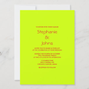 Minimalistische Hochzeit mit grüner Rot-Farbe Einladung