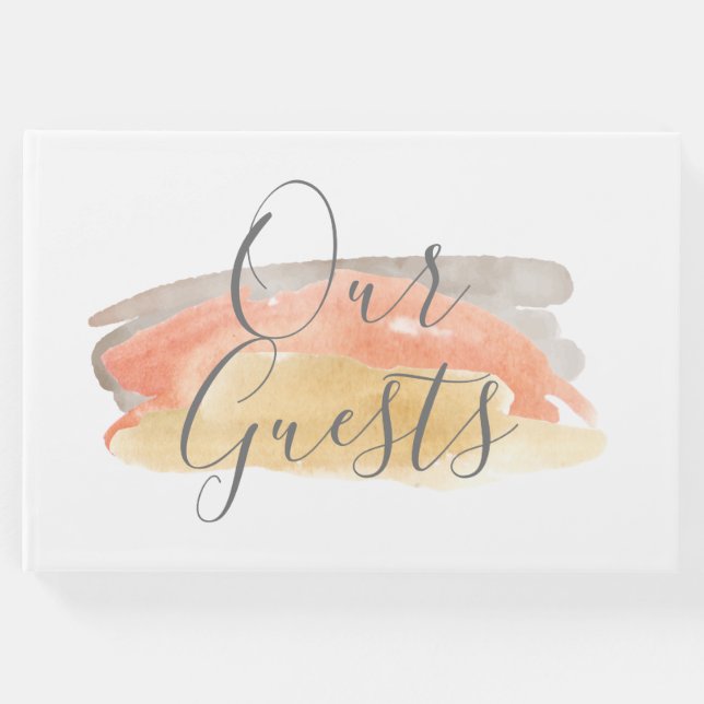 Minimalistische Hochzeit mit hübscher Wasserfarbe Gästebuch (Vorderseite)