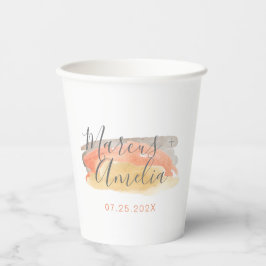 Minimalistische Hochzeit mit hübscher Wasserfarbe Pappbecher