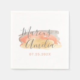 Minimalistische Hochzeit mit hübscher Wasserfarbe Serviette