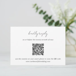 Minimalistische Hochzeit mit modernem Schwarz-Weiß RSVP Karte